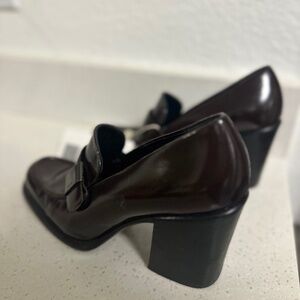 Prada leather chunky heels